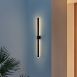 Vara 49.5" Modern Minimalist Indoor/Outdoor Metal 350-Degree Rotate Dimmable Integrated Linear LED Wall Sconce - JONATHAN Y