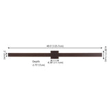 Vara 49.5" Modern Minimalist Indoor/Outdoor Metal 350-Degree Rotate Dimmable Integrated Linear LED Wall Sconce - JONATHAN Y