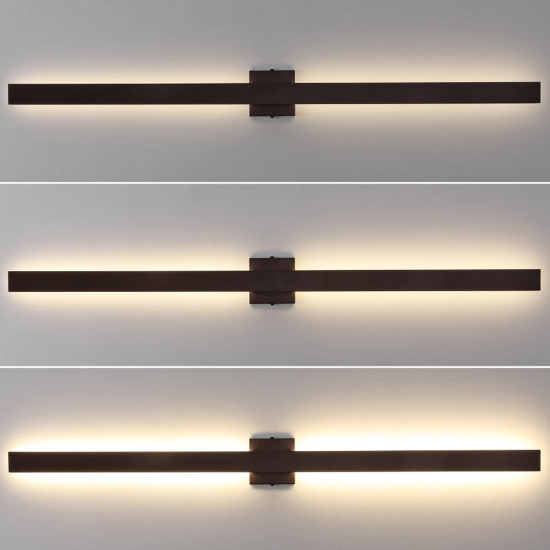 Vara 49.5" Modern Minimalist Indoor/Outdoor Metal 350-Degree Rotate Dimmable Integrated Linear LED Wall Sconce - JONATHAN Y