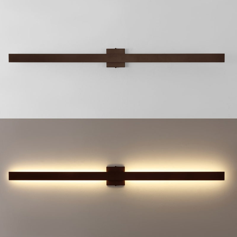 Vara 49.5" Modern Minimalist Indoor/Outdoor Metal 350-Degree Rotate Dimmable Integrated Linear LED Wall Sconce - JONATHAN Y