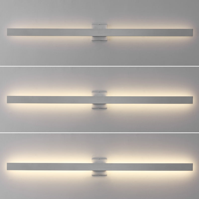 Vara 49.5" Modern Minimalist Indoor/Outdoor Metal 350-Degree Rotate Dimmable Integrated Linear LED Wall Sconce - JONATHAN Y