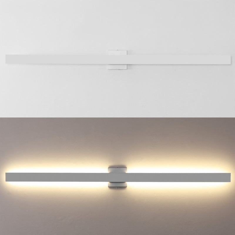 Vara 49.5" Modern Minimalist Indoor/Outdoor Metal 350-Degree Rotate Dimmable Integrated Linear LED Wall Sconce - JONATHAN Y