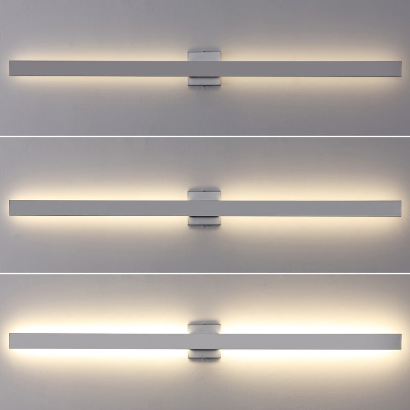 Vara 49.5" Modern Minimalist Indoor/Outdoor Metal 350-Degree Rotate Dimmable Integrated Linear LED Wall Sconce
