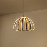 Gigi Modern Glam Metal Adjustable Dimmable Stripe Cage Integrated LED Pendant