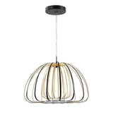 Gigi Modern Glam Metal Adjustable Dimmable Stripe Cage Integrated LED Pendant