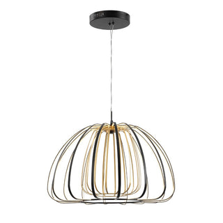 Gigi Modern Glam Metal Adjustable Dimmable Stripe Cage Integrated LED Pendant