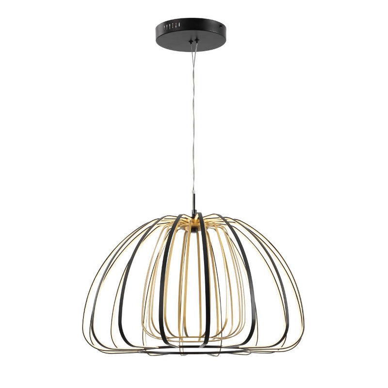 Gigi Modern Glam Metal Adjustable Dimmable Stripe Cage Integrated LED Pendant
