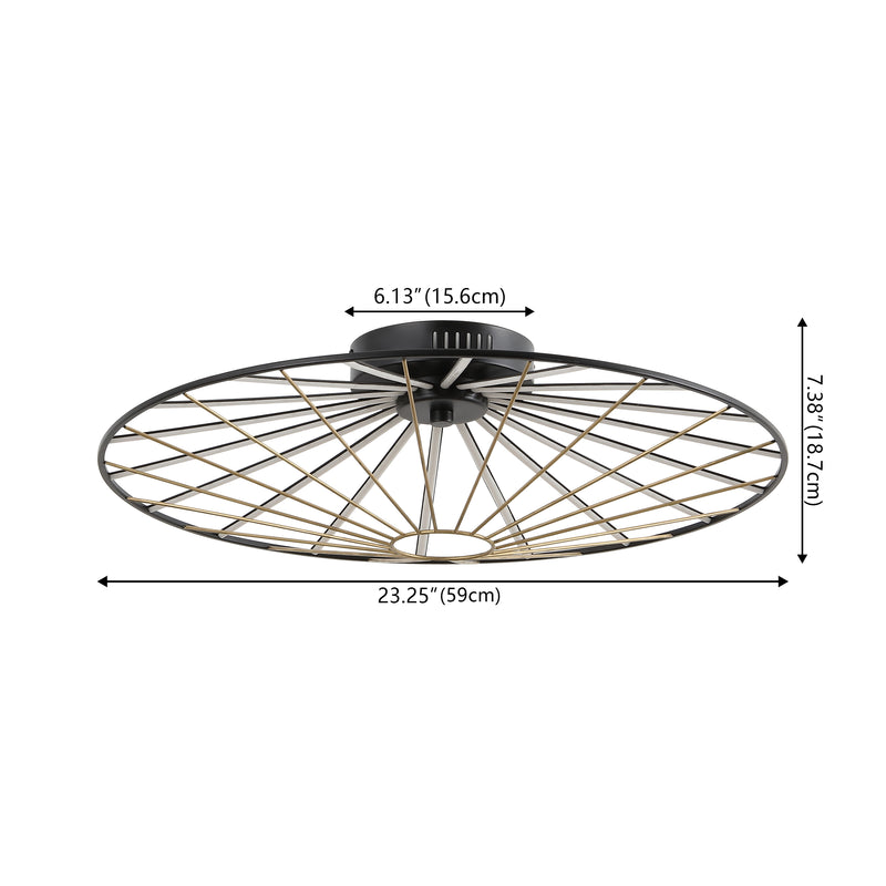Anders 23.25" Contemporary Scandinavian Dimmable Stripe UFO Integrated LED Flush Mount - JONATHAN Y