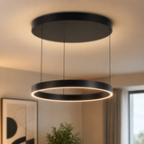 Jense 23.75" Minimalist Modern Metal Adjustable Dimmable Ring LED Pendant