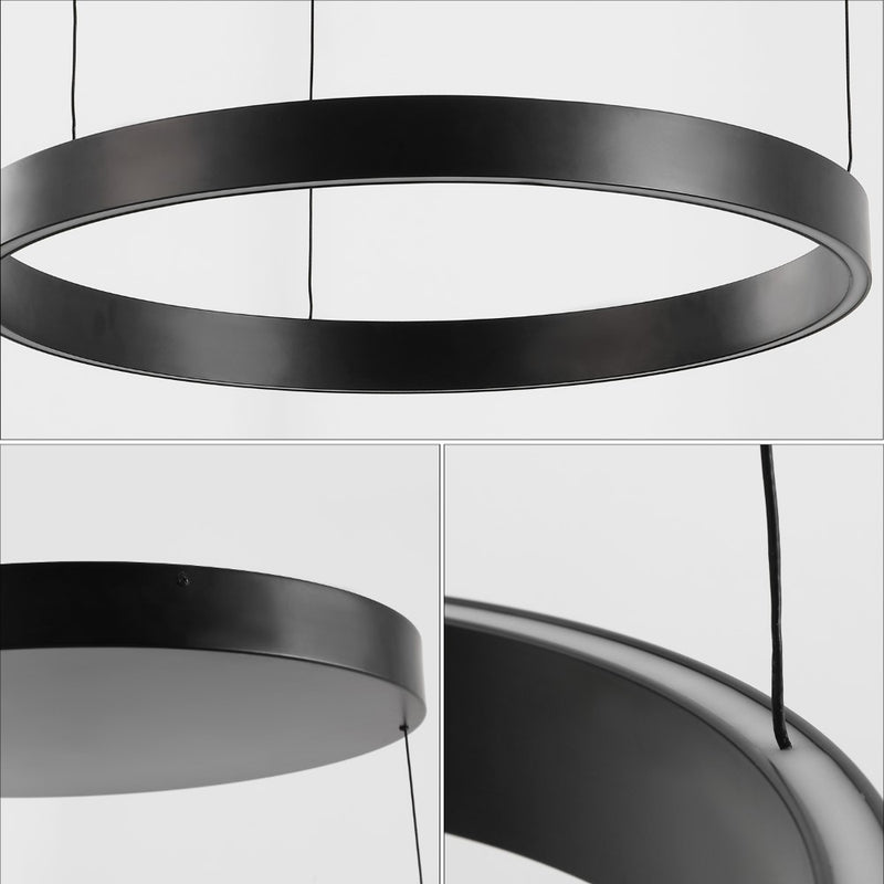 Jense 23.75" Minimalist Modern Metal Adjustable Dimmable Ring LED Pendant - JONATHAN Y