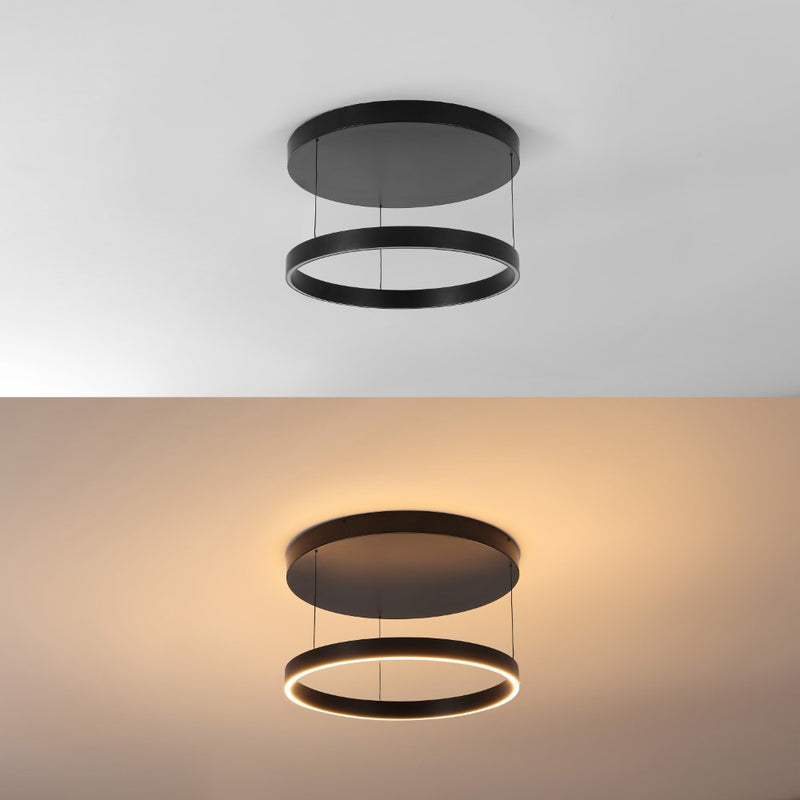 Jense 23.75" Minimalist Modern Metal Adjustable Dimmable Ring LED Pendant - JONATHAN Y