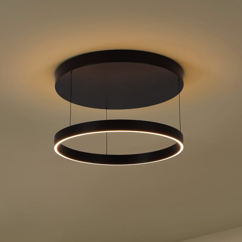 Jense 23.75" Minimalist Modern Metal Adjustable Dimmable Ring LED Pendant - JONATHAN Y
