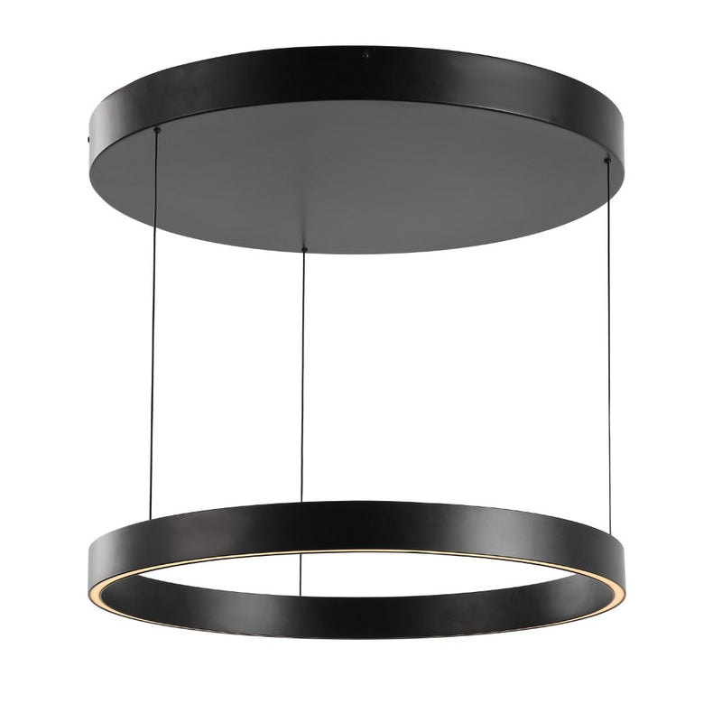 Jense 23.75" Minimalist Modern Metal Adjustable Dimmable Ring LED Pendant - JONATHAN Y