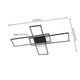 Palco 39" Contemporary Minimalist Metal Adjustable Dimmable Geometric Integrated LED Flush Mount - JONATHAN Y