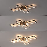 Palco 39" Contemporary Minimalist Metal Adjustable Dimmable Geometric Integrated LED Flush Mount - JONATHAN Y