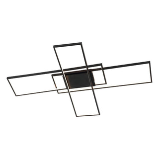 Palco 39" Contemporary Minimalist Metal Adjustable Dimmable Geometric Integrated LED Flush Mount - JONATHAN Y