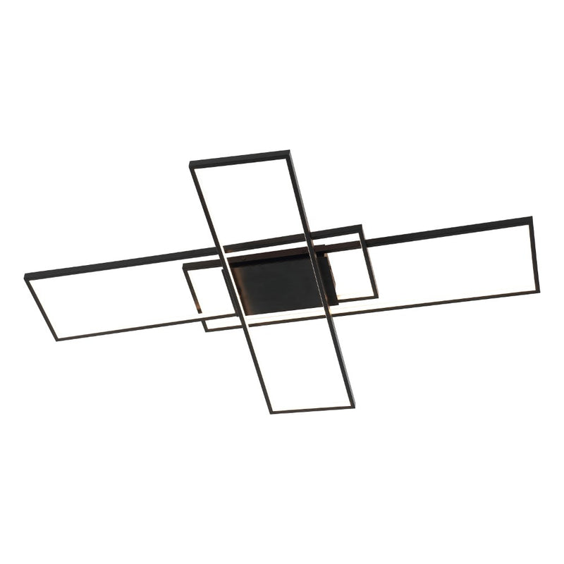 Palco 39" Contemporary Minimalist Metal Adjustable Dimmable Geometric Integrated LED Flush Mount - JONATHAN Y