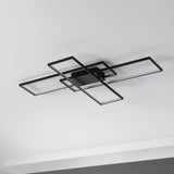 Palco 39" Contemporary Minimalist Metal Adjustable Dimmable Geometric Integrated LED Flush Mount - JONATHAN Y
