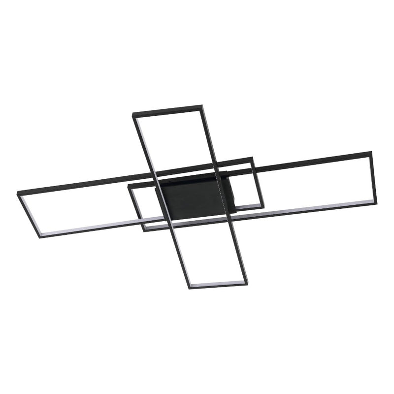 Palco 39" Contemporary Minimalist Metal Adjustable Dimmable Geometric Integrated LED Flush Mount - JONATHAN Y