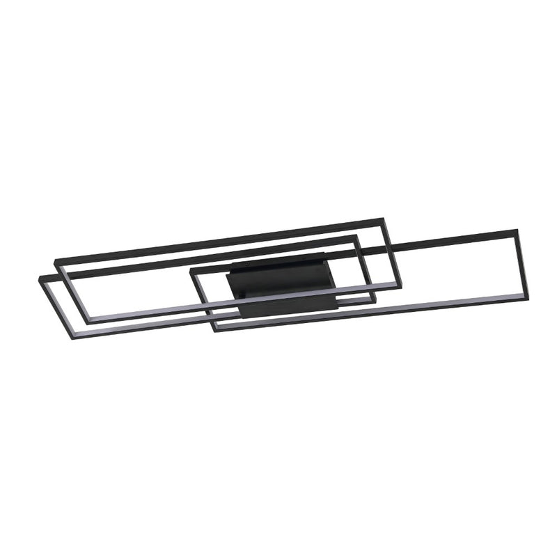 Palco 39" Contemporary Minimalist Metal Adjustable Dimmable Geometric Integrated LED Flush Mount - JONATHAN Y
