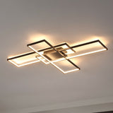 Palco 39" Contemporary Minimalist Metal Adjustable Dimmable Geometric Integrated LED Flush Mount - JONATHAN Y