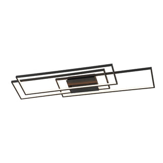 Palco 39" Contemporary Minimalist Metal Adjustable Dimmable Geometric Integrated LED Flush Mount - JONATHAN Y