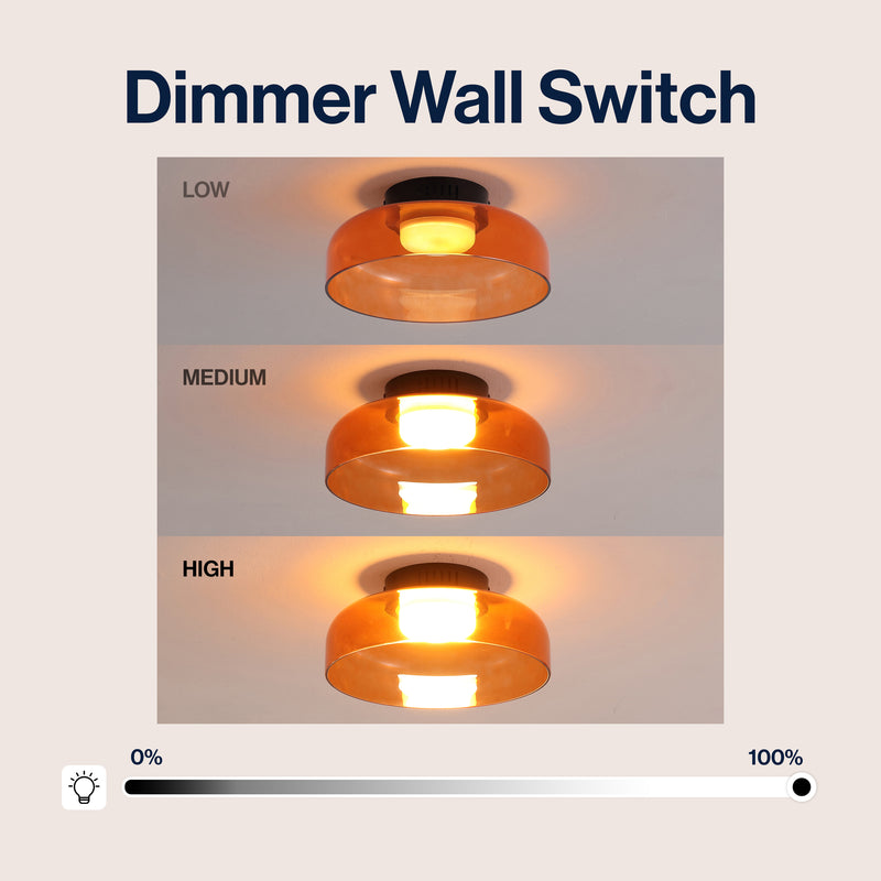 Kalmar 12" Modern Minimalist Iron/Glass Dimmable Integrated LED Flush Mount