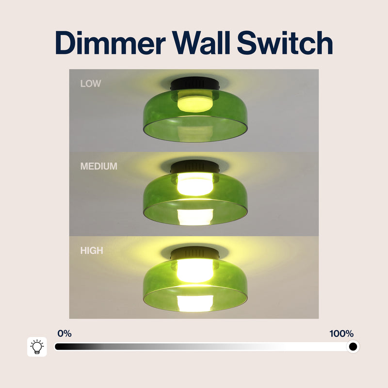 Kalmar 12" Modern Minimalist Iron/Glass Dimmable Integrated LED Flush Mount