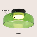 Kalmar 12" Modern Minimalist Iron/Glass Dimmable Integrated LED Flush Mount