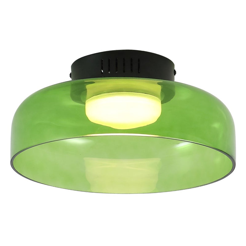 Kalmar 12" Modern Minimalist Iron/Glass Dimmable Integrated LED Flush Mount