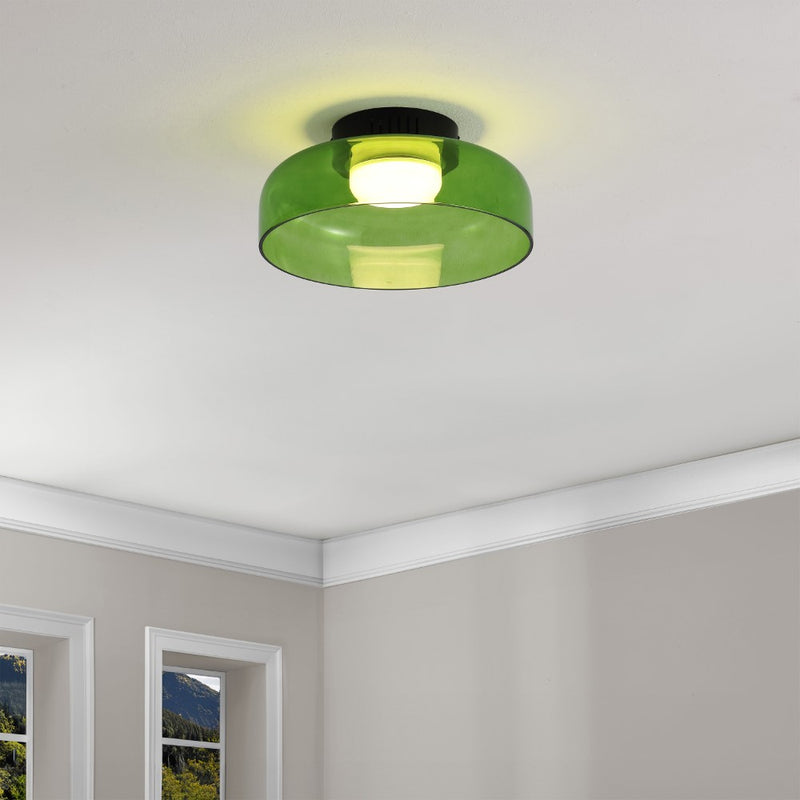 Kalmar 12" Modern Minimalist Iron/Glass Dimmable Integrated LED Flush Mount