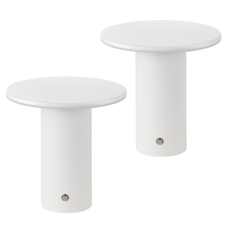 Gio 7.5" Modern Minimalist Column Rechargeable/Cordless Dimmable Integrated LED Table Lamp with Touch Sensor Set 2
