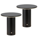 Gio 7.5" Modern Minimalist Column Rechargeable/Cordless Dimmable Integrated LED Table Lamp with Touch Sensor Set 2
