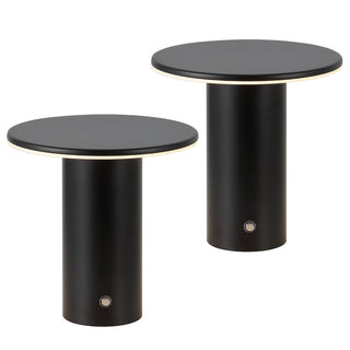 Gio 7.5" Modern Minimalist Column Rechargeable/Cordless Dimmable Integrated LED Table Lamp with Touch Sensor Set 2