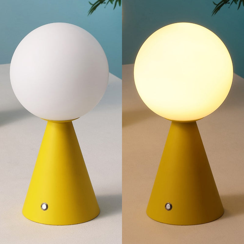 Macie 11.75" Modern Minimalist Globe Rechargeable/Cordless Dimmable Integrated LED Table Lamp with Touch Sensor Set 2