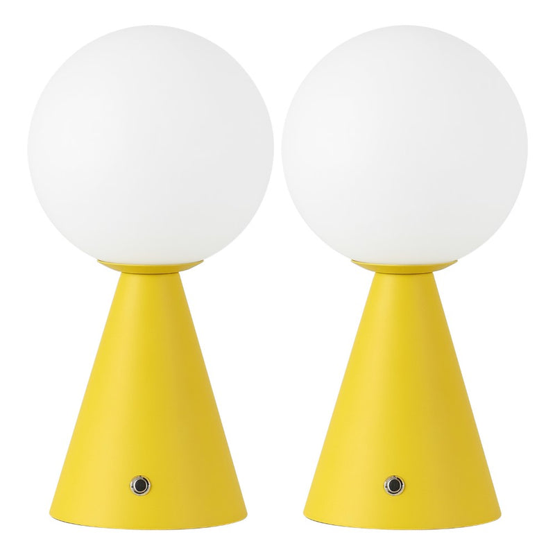 Macie 11.75" Modern Minimalist Globe Rechargeable/Cordless Dimmable Integrated LED Table Lamp with Touch Sensor Set 2