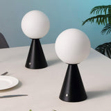 Macie 11.75" Modern Minimalist Globe Rechargeable/Cordless Dimmable Integrated LED Table Lamp with Touch Sensor Set 2