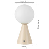 Macie 11.75" Modern Minimalist Globe Rechargeable/Cordless Dimmable Integrated LED Table Lamp with Touch Sensor Set 2