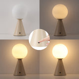 Macie 11.75" Modern Minimalist Globe Rechargeable/Cordless Dimmable Integrated LED Table Lamp with Touch Sensor Set 2