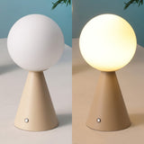 Macie 11.75" Modern Minimalist Globe Rechargeable/Cordless Dimmable Integrated LED Table Lamp with Touch Sensor Set 2