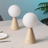 Macie 11.75" Modern Minimalist Globe Rechargeable/Cordless Dimmable Integrated LED Table Lamp with Touch Sensor Set 2