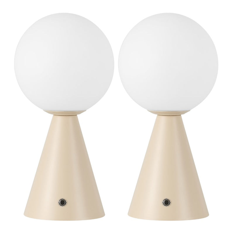 Macie 11.75" Modern Minimalist Globe Rechargeable/Cordless Dimmable Integrated LED Table Lamp with Touch Sensor Set 2