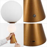 Macie 11.75" Modern Minimalist Globe Rechargeable/Cordless Dimmable Integrated LED Table Lamp with Touch Sensor Set 2