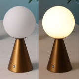 Macie 11.75" Modern Minimalist Globe Rechargeable/Cordless Dimmable Integrated LED Table Lamp with Touch Sensor Set 2