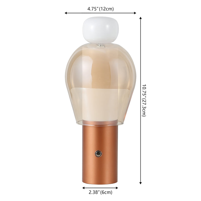 Evonne 10.75" Modern Glam Candle-Style Rechargeable/Cordless Dimmable Integrated LED Table Lamp with Touch Sensor