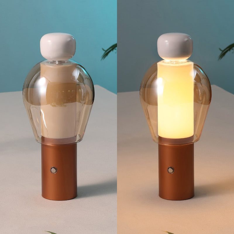 Evonne 10.75" Modern Glam Candle-Style Rechargeable/Cordless Dimmable Integrated LED Table Lamp with Touch Sensor