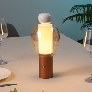 Evonne 10.75" Modern Glam Candle-Style Rechargeable/Cordless Dimmable Integrated LED Table Lamp with Touch Sensor