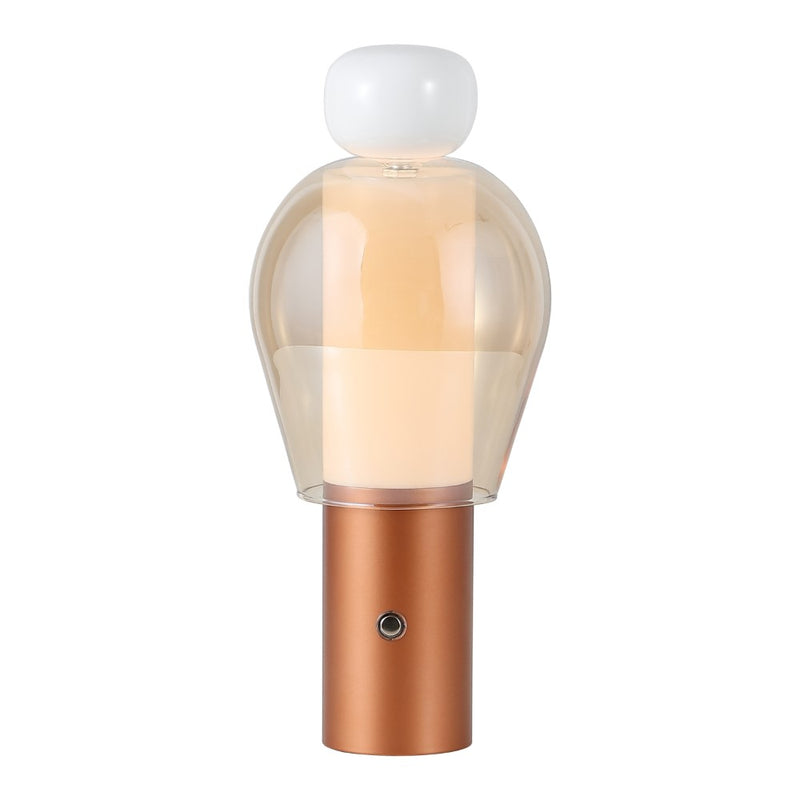 Evonne 10.75" Modern Glam Candle-Style Rechargeable/Cordless Dimmable Integrated LED Table Lamp with Touch Sensor
