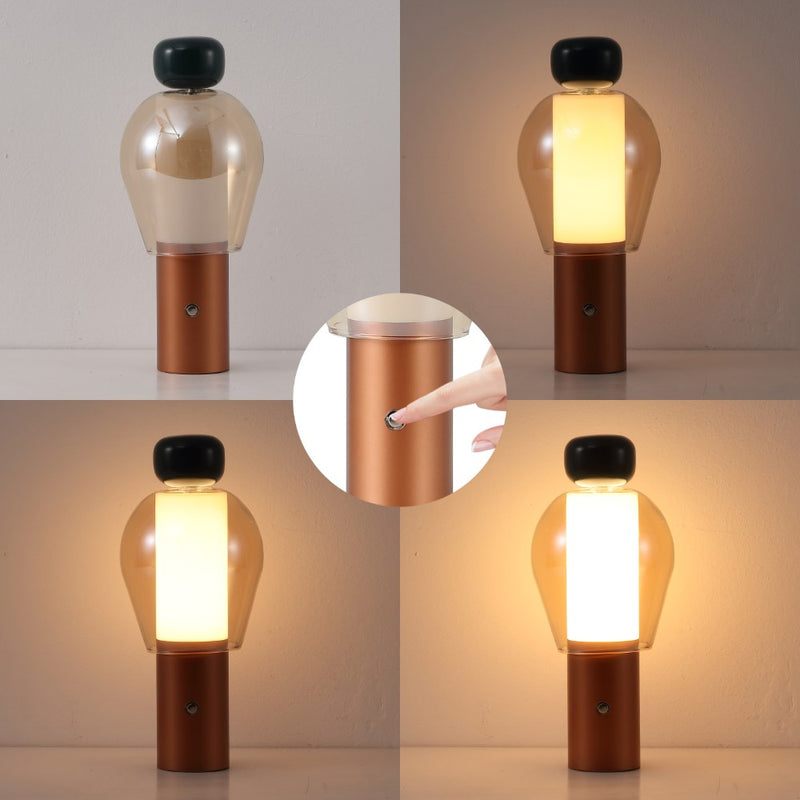 Evonne 10.75" Modern Glam Candle-Style Rechargeable/Cordless Dimmable Integrated LED Table Lamp with Touch Sensor
