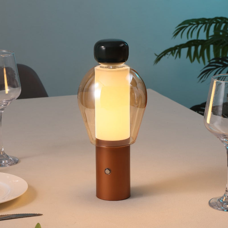 Evonne 10.75" Modern Glam Candle-Style Rechargeable/Cordless Dimmable Integrated LED Table Lamp with Touch Sensor